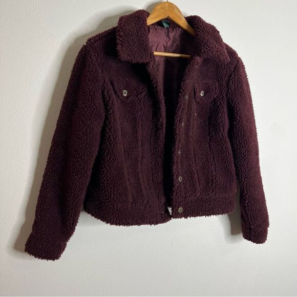 Wild Fable Teddy Jacket Purple women's size Small S - Picture 3 of 7